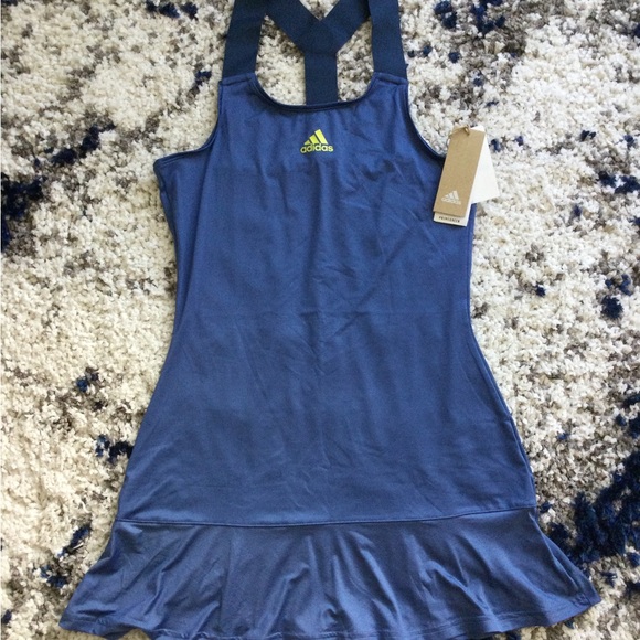 NWT Adidas Women's AEROREADY Y-Back Tennis Dress Crew Blue size M - Picture 4 of 6